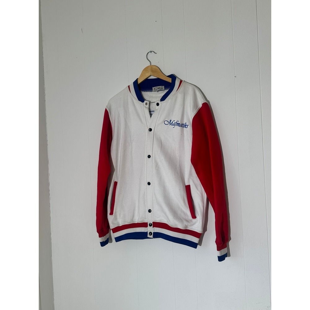 UNISEX Mafmatiks Varsity-Style Red, White and Blue Jacket Size‎ M